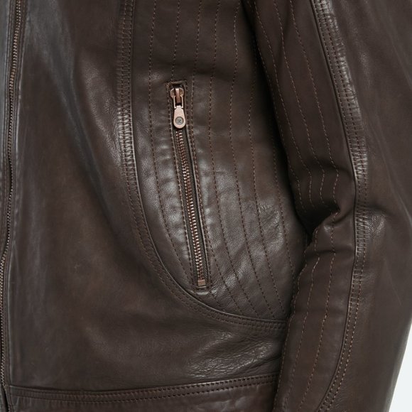 ROMEO Chocolate Leather Jacket - Picture 4 of 5